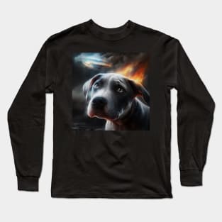 Scared Pit Bull Puppy Long Sleeve T-Shirt